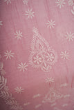Mulmul Cotton- Chikankari Unstitched 3 Pc Suit Set-Baby Pink