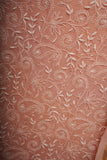 Mul Cotton- Chikankari Unstitched 3 Pc Suit Set with Jaali -Peach
