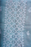 Organza- UnStitched 3 Pc Suit Set-Sky Blue