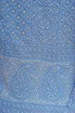 Aasmani Viscose Georgette Unstitched Chikankari 3 pc Suit Set-Sky Blue