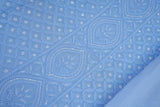 Aasmani Viscose Georgette Unstitched Chikankari 3 pc Suit Set-Sky Blue