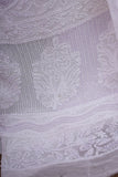 White Viscose Georgette Chikankari Premium 3 Pc Unstitched Suit Set