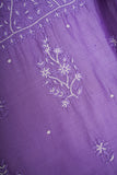 Chanderi Un-Stitched Chikankari Suit Set with Dupatta-Dark Purple