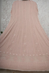 Noorani Viscose Georgette Semi-Stitched Anarkali Suit Length with Bottom and Dupatta-Blush Pink