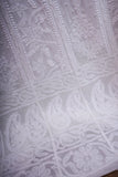 Noorani Viscose Georgette Chikankari Semi-Stitched Anarkali Suit Length with Bottom and Dupatta-White