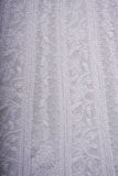Noorani Viscose Georgette Chikankari Semi-Stitched Anarkali Suit Length with Bottom and Dupatta-White