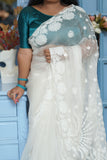 Nyara Pure Organza Chikankari Saree-White