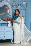 Nyara Pure Organza Chikankari Saree-White