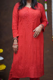 Mehza Rayon Chikankari Kurta Pant Set