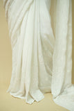 Rini Viscose Georgette Chikankari Saree-White
