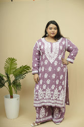 Aisha 3D Chikankari Kurta Plazzo Set