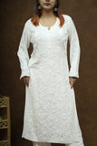 Mira Rayon 3D Chikankari Kurta Pant Set - White