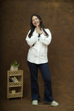 Cotton Chikankari Solid Women's Shirt-White