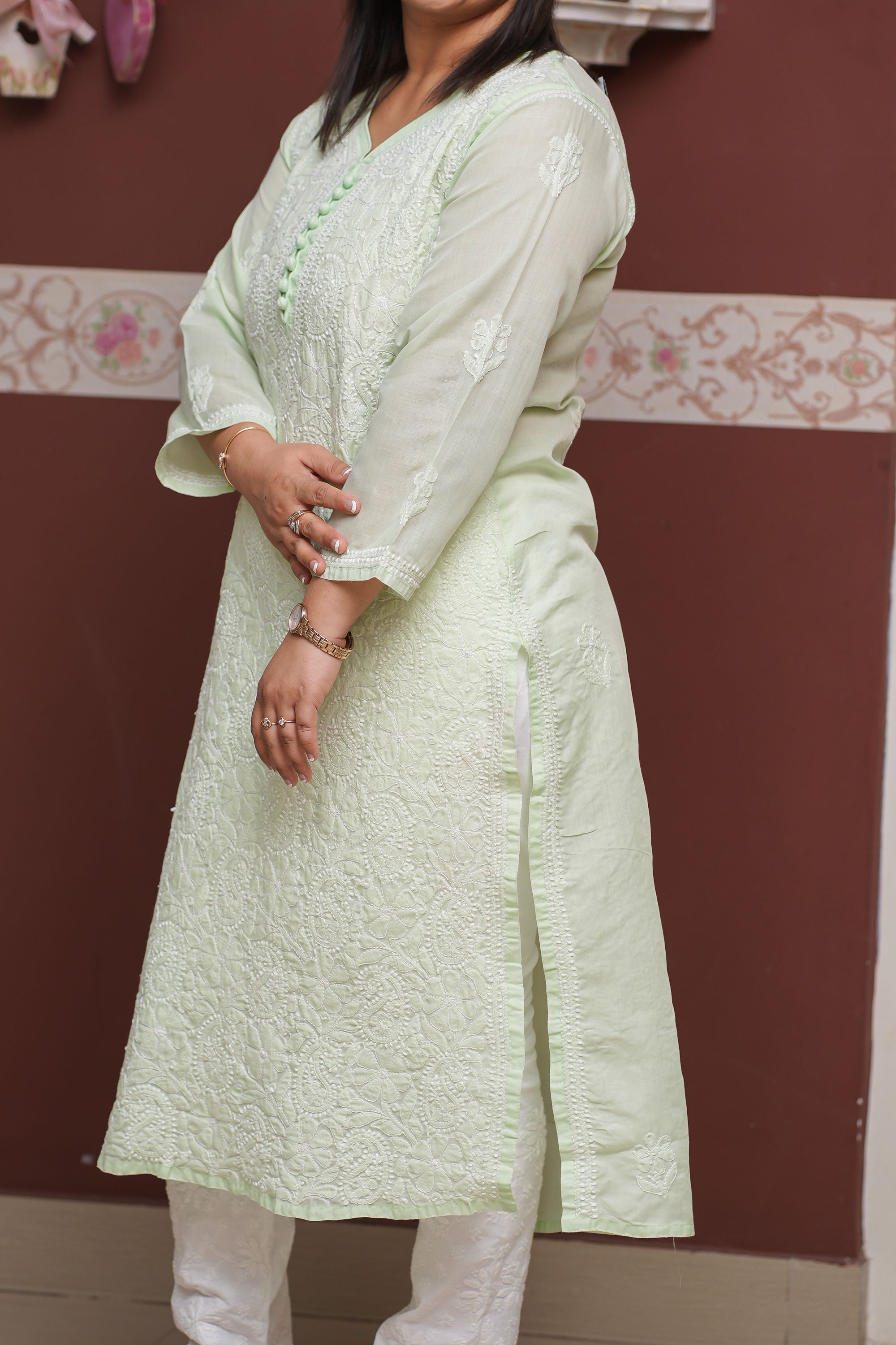 Classic Cotton Full Jaal Chikankari Kurta