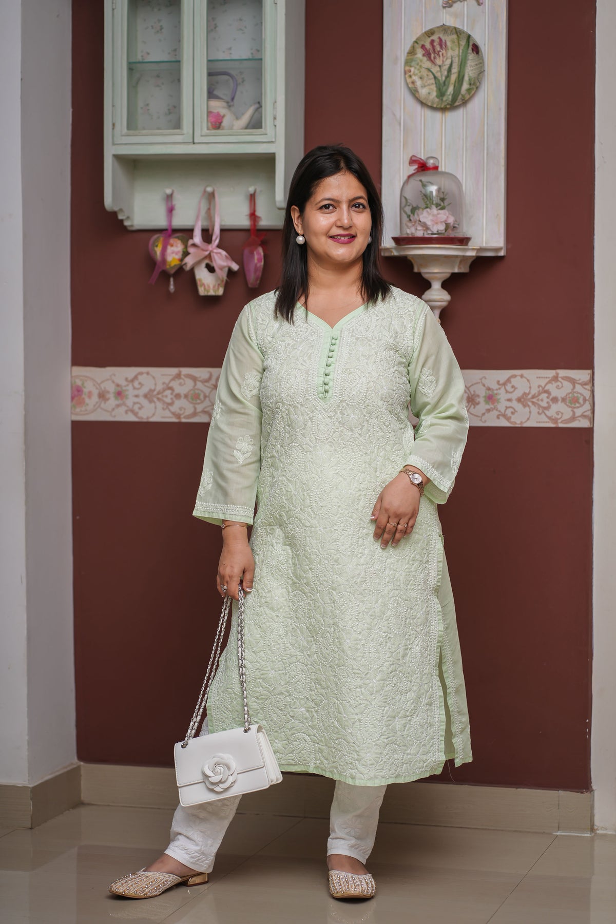 Classic Cotton Full Jaal Chikankari Kurta