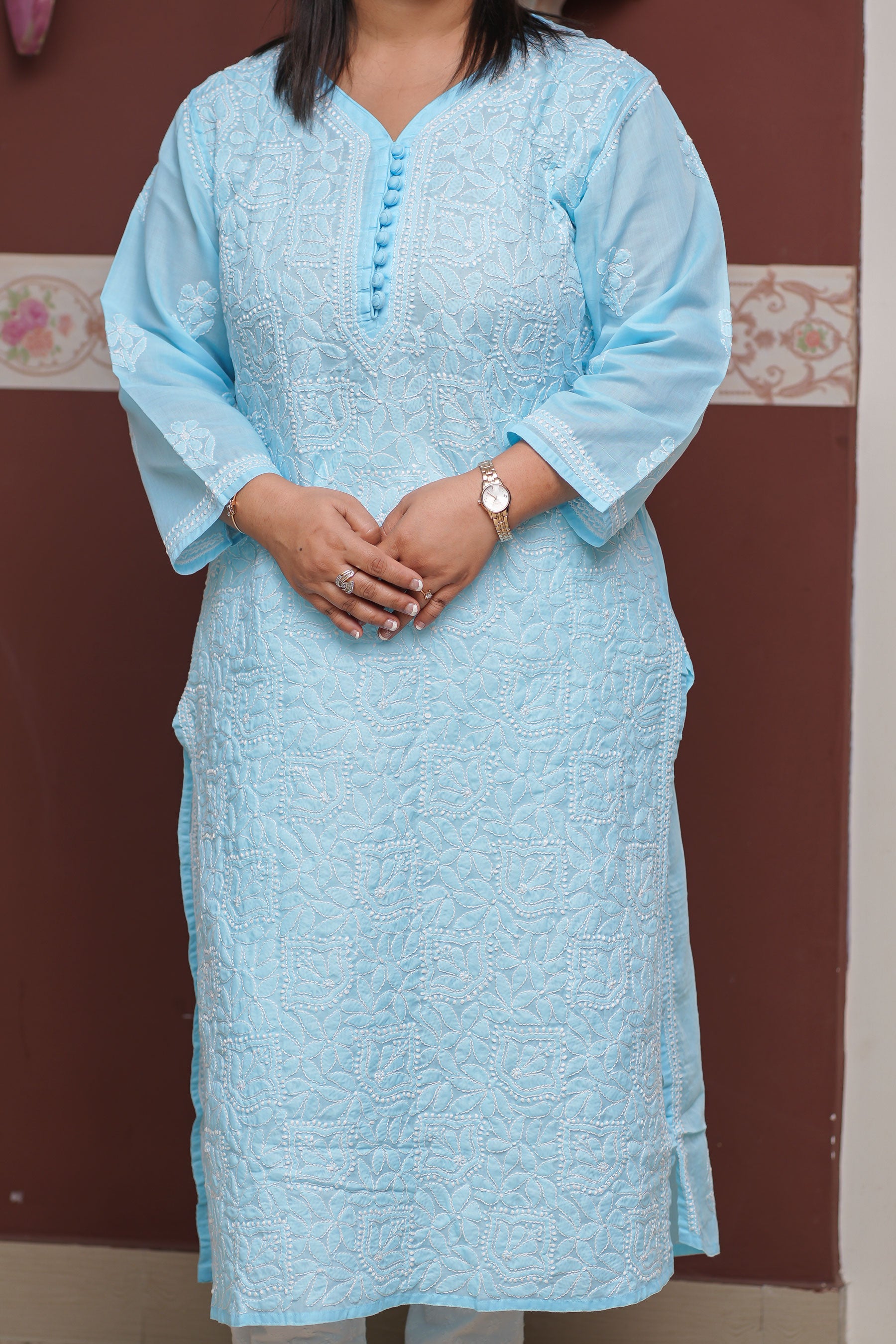 Classic Cotton Full Jaal Chikankari Kurta