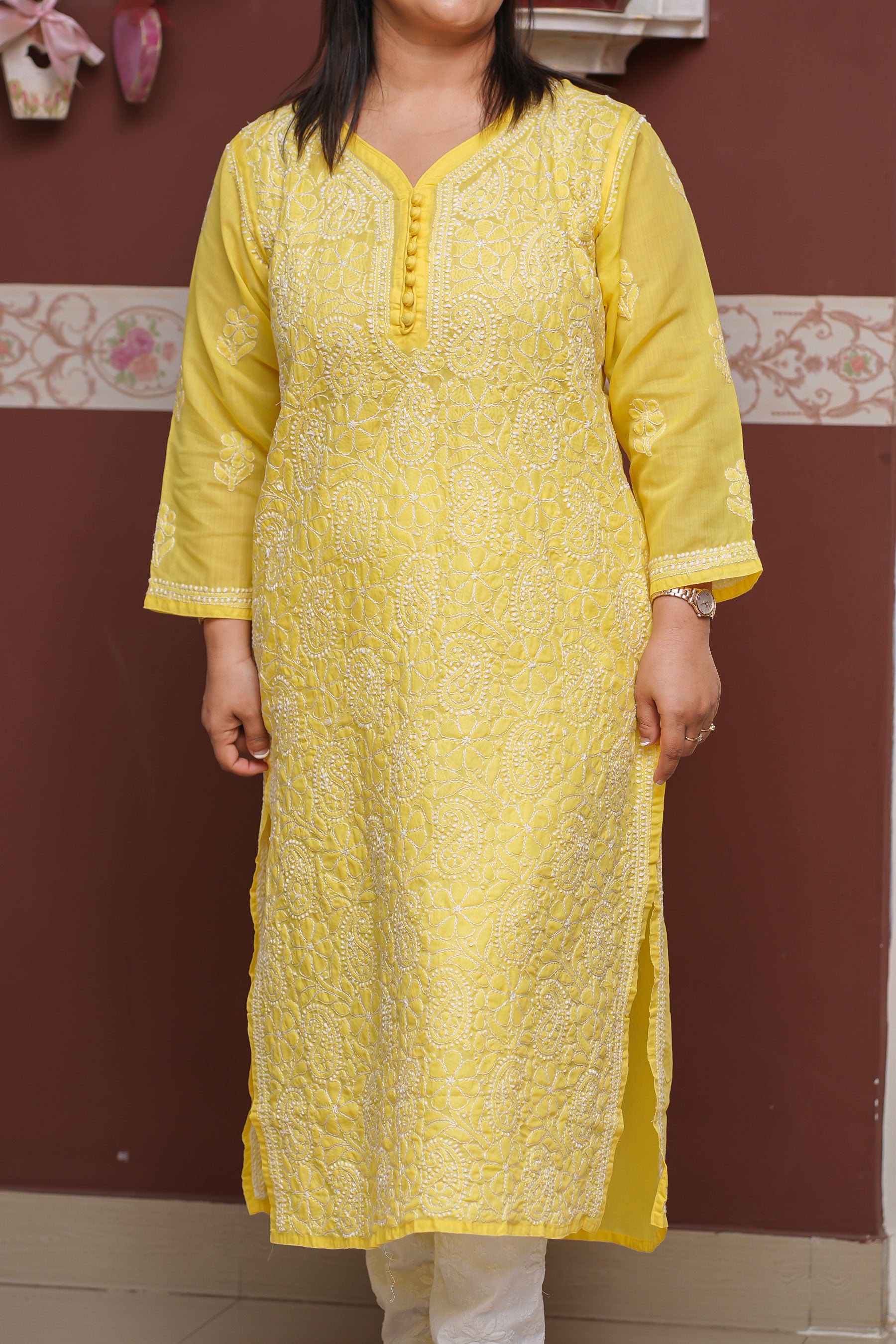 Classic Cotton Full Jaal Chikankari Kurta