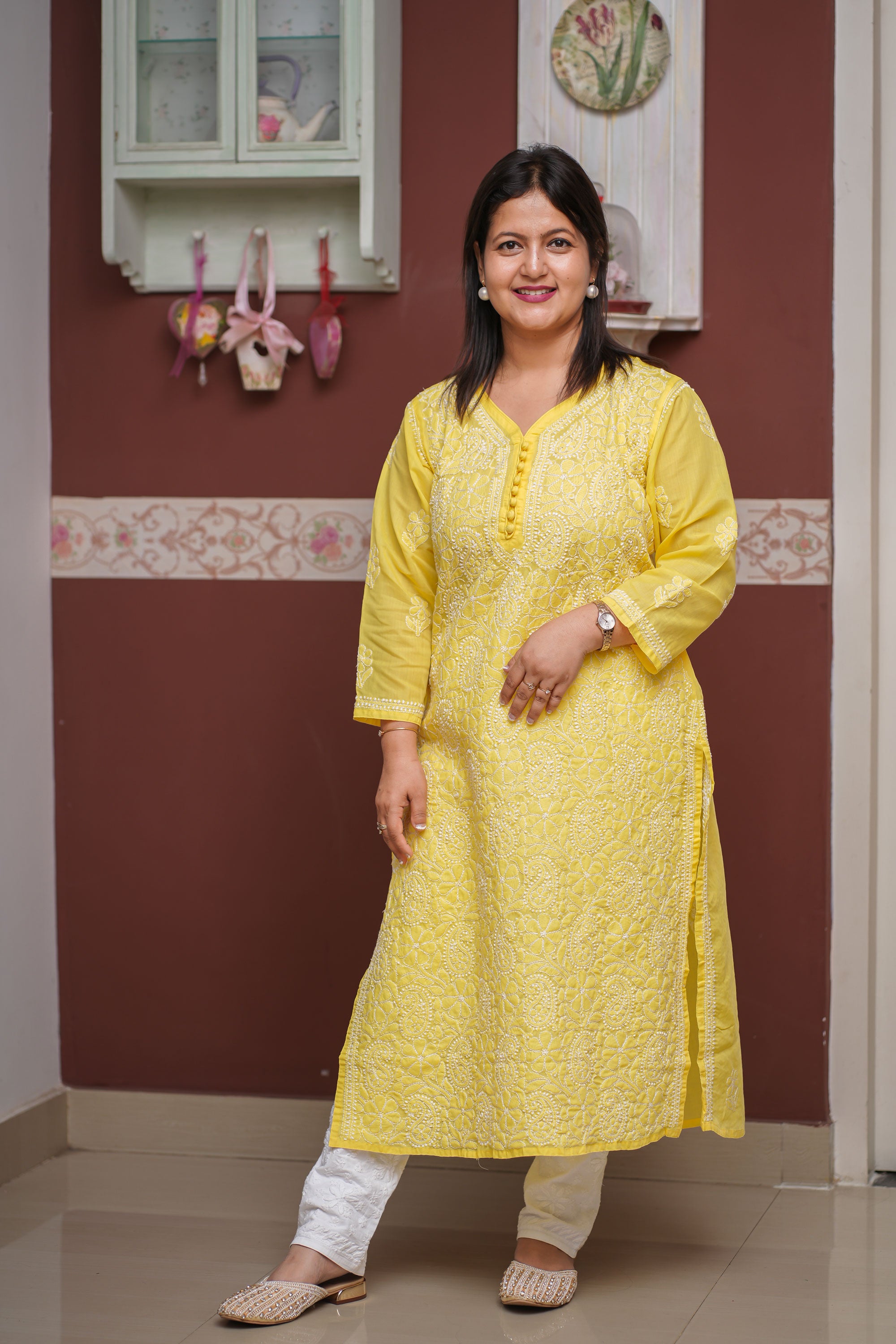 Classic Cotton Full Jaal Chikankari Kurta