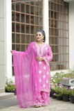 Reva Muslin Chikankari Suit Set with Dupatta