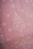 Mulmul Cotton- Chikankari Unstitched 3 Pc Suit Set-Baby Pink