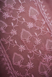 Organza- Chikankari Unstitched 3 Pc Suit Set with Jaali-Dusty Rose