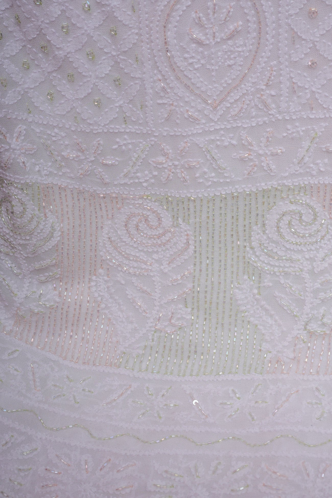 Gulaab Viscose Georgette Unstitched Chikankari Suit Set with Dupatta-White