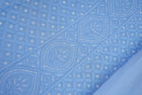 Aasmani Viscose Georgette Unstitched Chikankari 3 pc Suit Set-Sky Blue