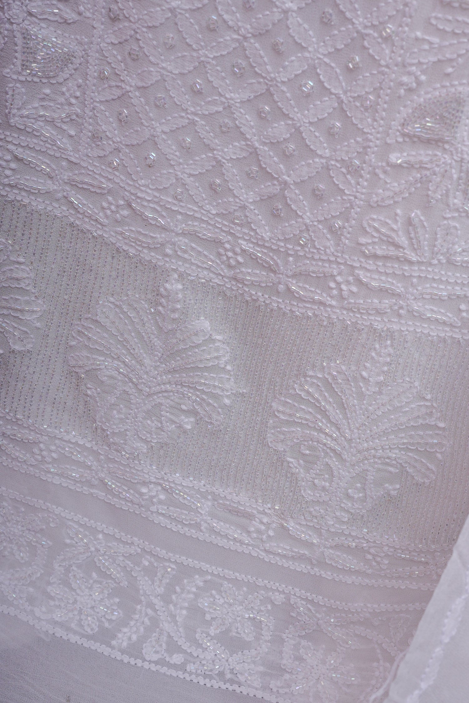 Sitara White Chikankari Suit Set in Pure Viscose Georgette -UnStitched