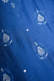Chanderi A-Line Chikankari Semi Stitched Gown Set with dupatta-Royal Blue