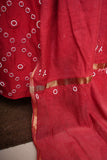 Chanderi A-Line Chikankari Semi Stitched Gown Set with dupatta-Maroon