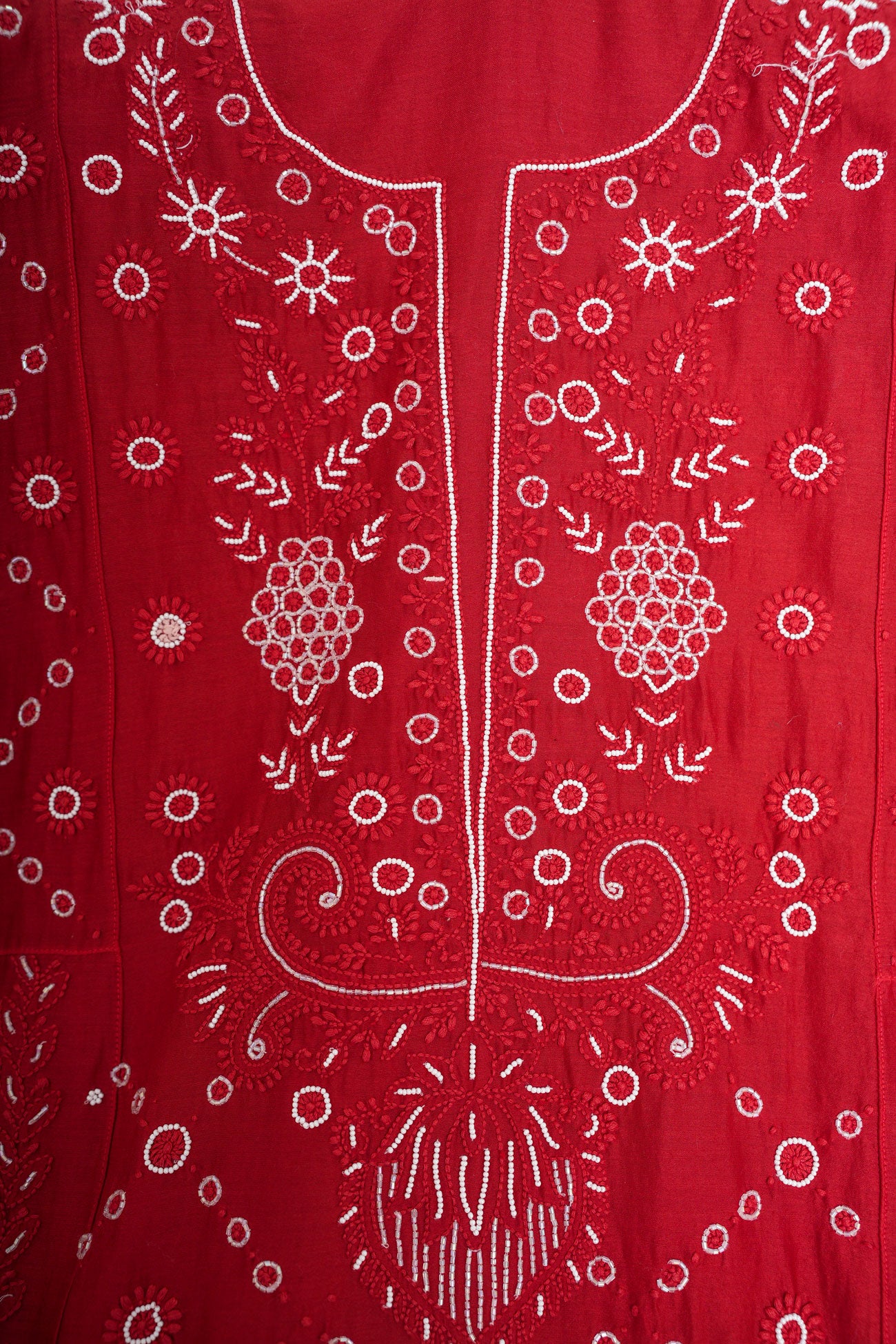 Chanderi A-Line Chikankari Semi Stitched Gown Set with dupatta-Maroon