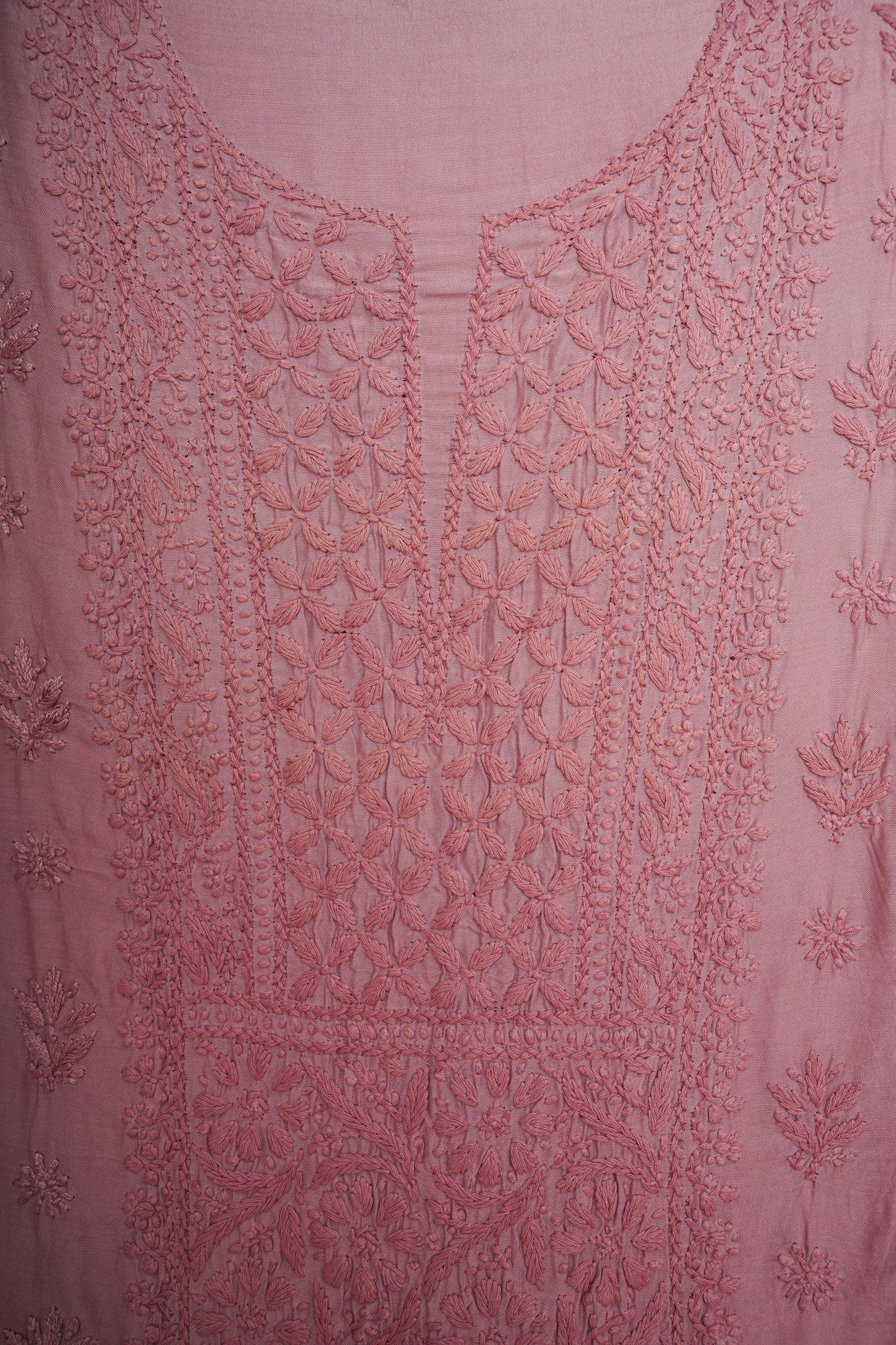 Muslin- Heavy Chikankari UnStitched 3 Pc Suit Set -Powder Pink