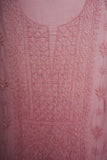 Muslin- Heavy Chikankari UnStitched 3 Pc Suit Set -Powder Pink