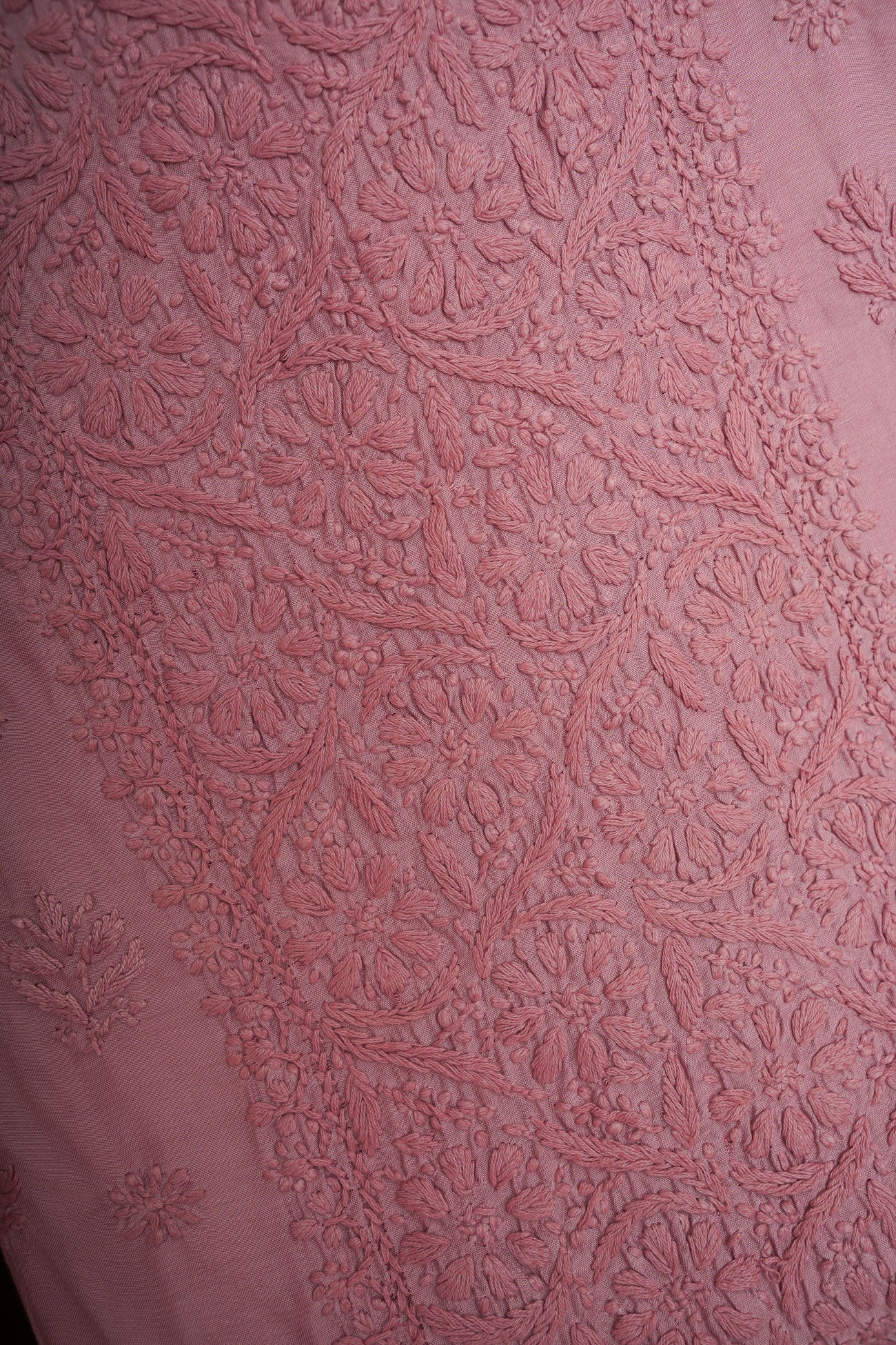 Muslin- Heavy Chikankari UnStitched 3 Pc Suit Set -Powder Pink