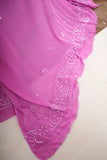 Jhilmil Viscose Georgette Chikankari Un-Stitched Suit Length with bottom and Dupatta-Majenta