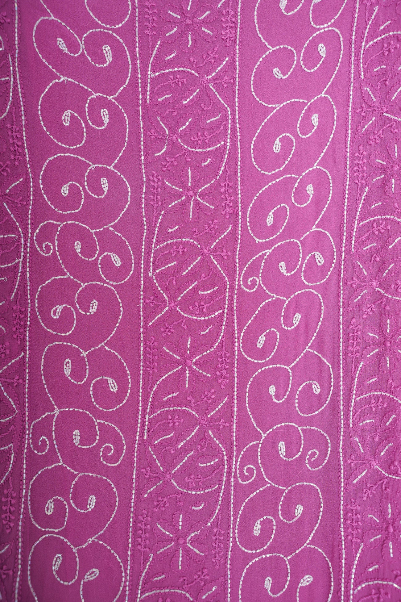 Jhilmil Viscose Georgette Chikankari Un-Stitched Suit Length with bottom and Dupatta-Majenta