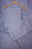 Powder Blue Unstitched Chikankari Suit Set with Dupatta-Viscose Georgette