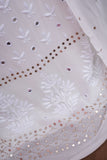 Chandni Unstitched Viscose Georgette Chikankari Suit length with Bottom and Dupatta-White