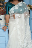 Nyara Pure Organza Chikankari Saree-White
