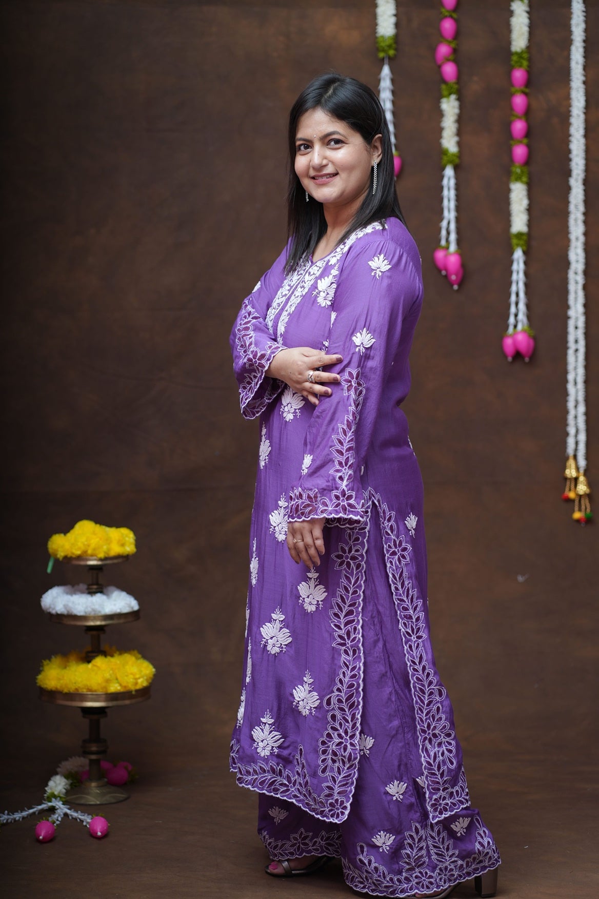 Reva Muslin Chikankari Suit Set with Dupatta