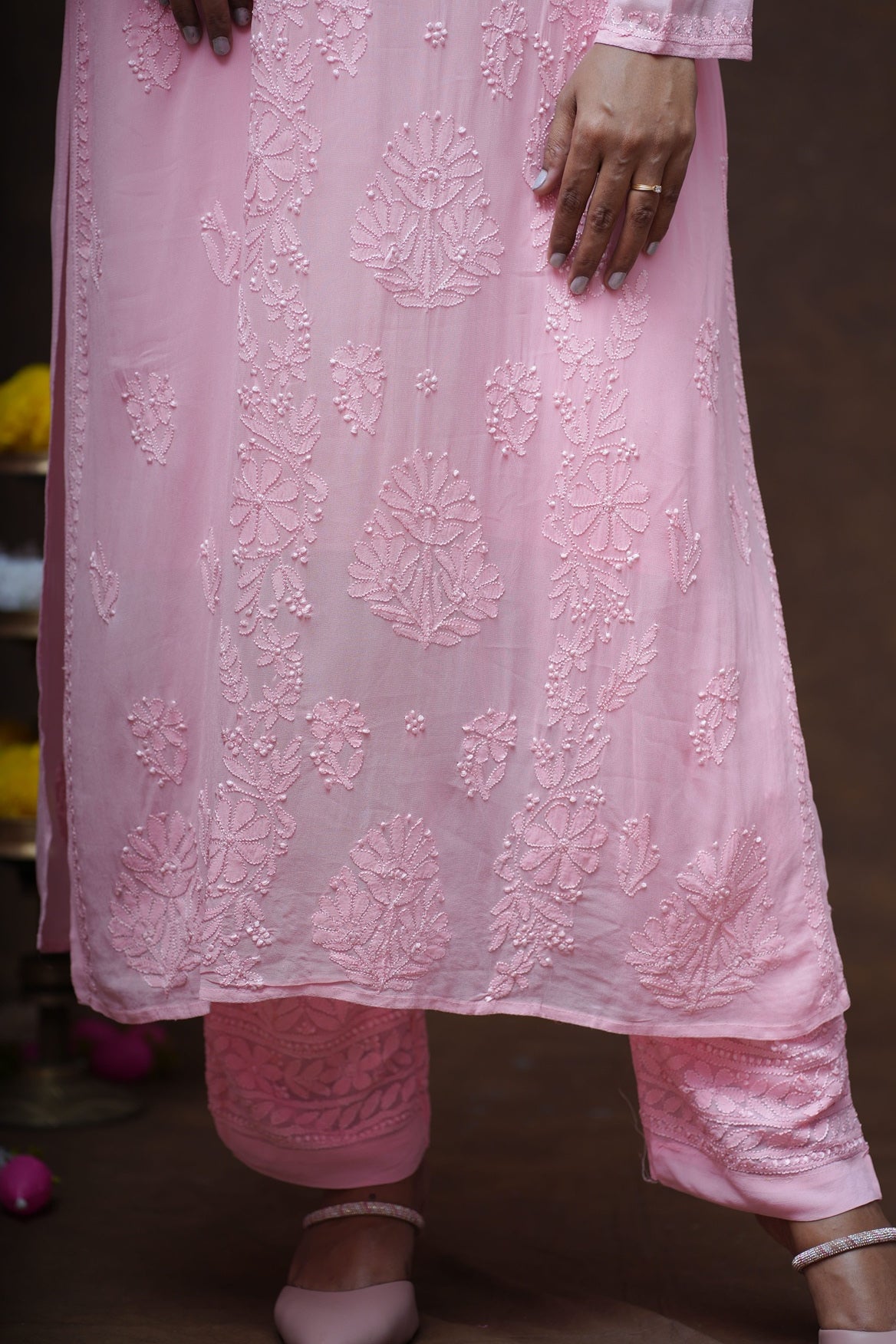 Ruhani Chikankari Viscose Kurta Pant Set with Inner and Dupatta