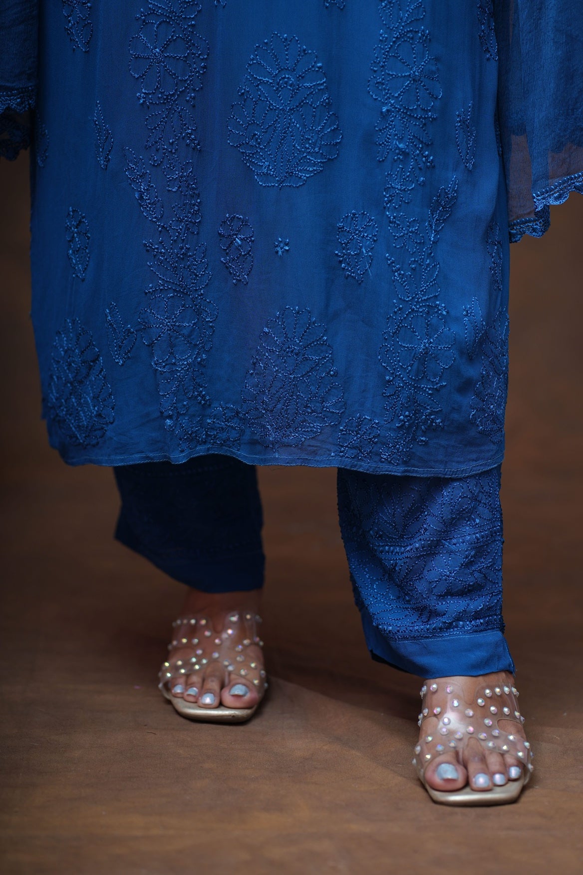 Ruhani Chikankari Viscose Kurta Pant Set with Inner and Dupatta
