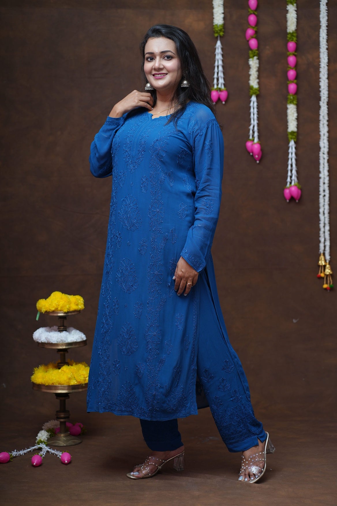 Ruhani Chikankari Viscose Kurta Pant Set with Inner and Dupatta