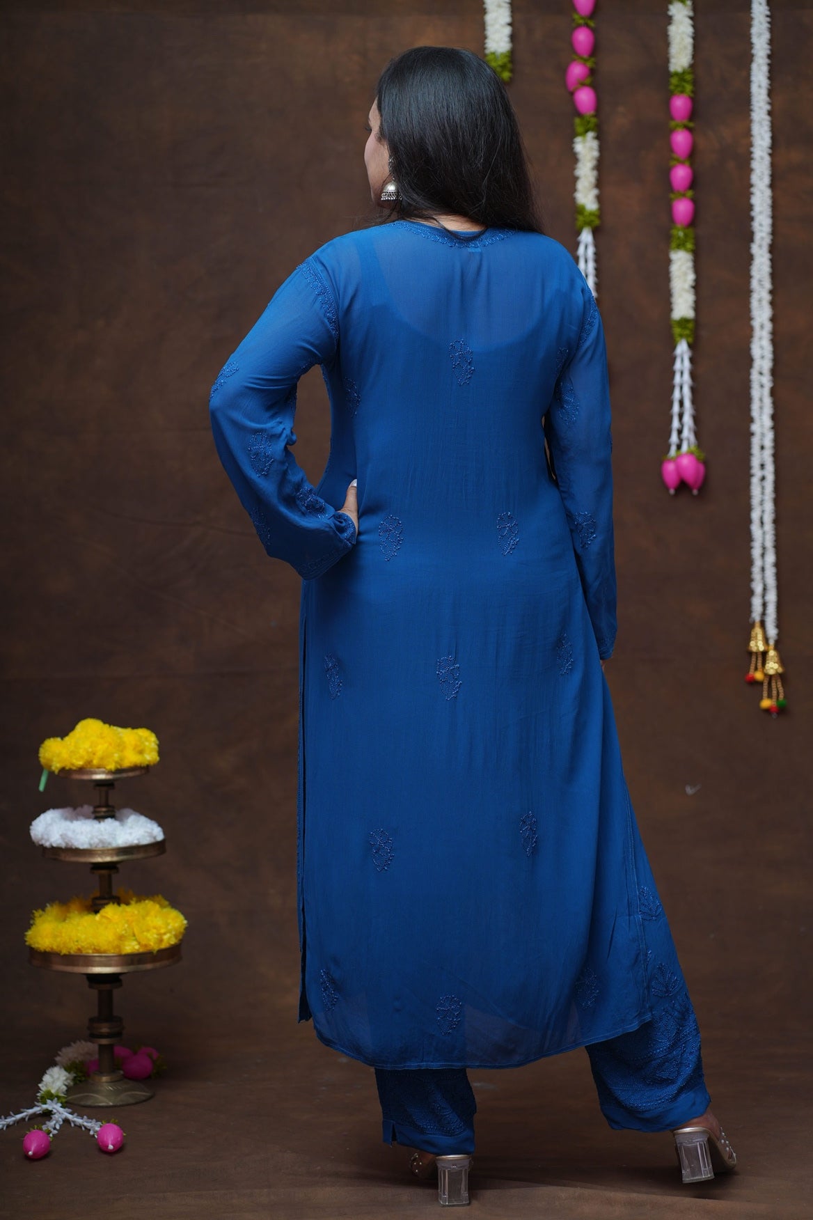 Ruhani Chikankari Viscose Kurta Pant Set with Inner and Dupatta