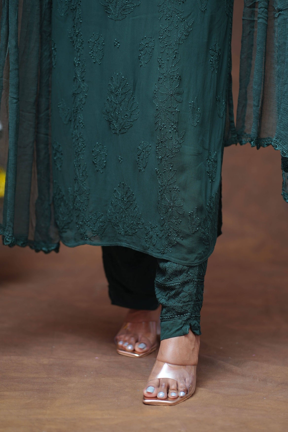 Ruhani Chikankari Viscose Kurta Pant Set with Inner and Dupatta