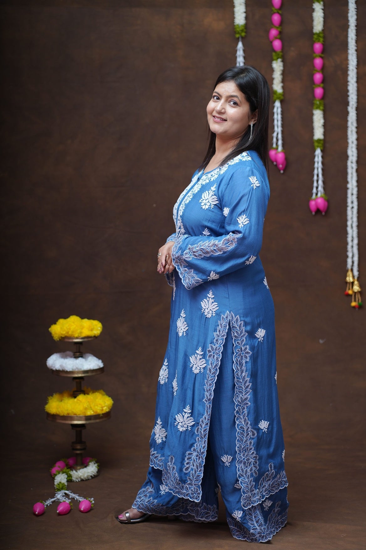 Reva Muslin Chikankari Suit Set with Dupatta