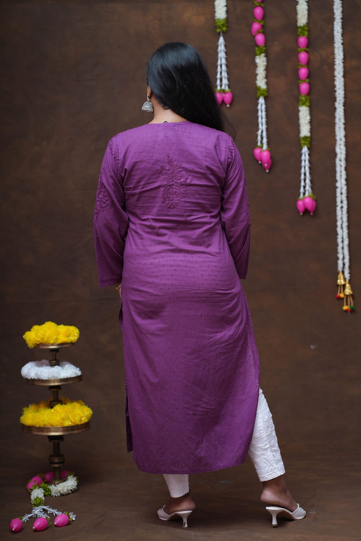 Dobby Cotton Tone to Tone Chikankari Straight Kurta