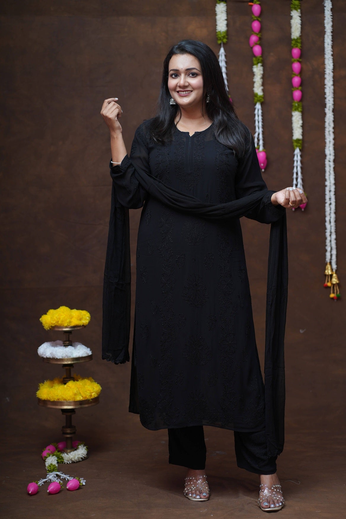 Ruhani Chikankari Viscose Kurta Pant Set with Inner and Dupatta