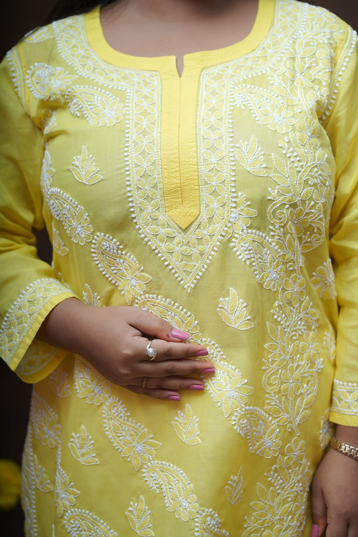 Cotton Chikankari Staight Kurta