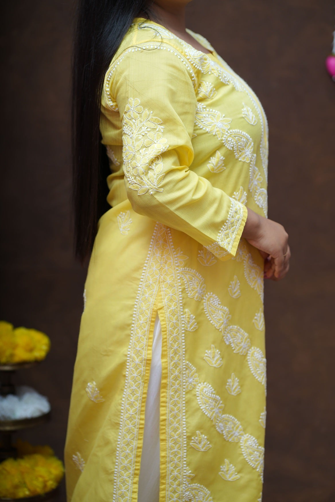 Cotton Chikankari Staight Kurta